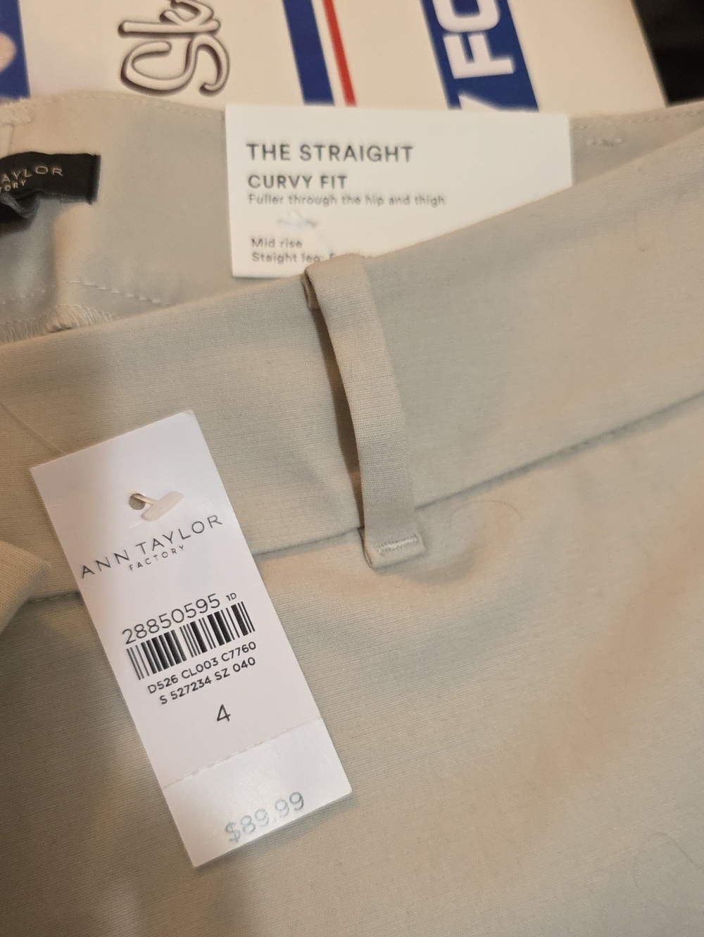 Ann Taylor Factory Beige Straight Curvy Fit Pants